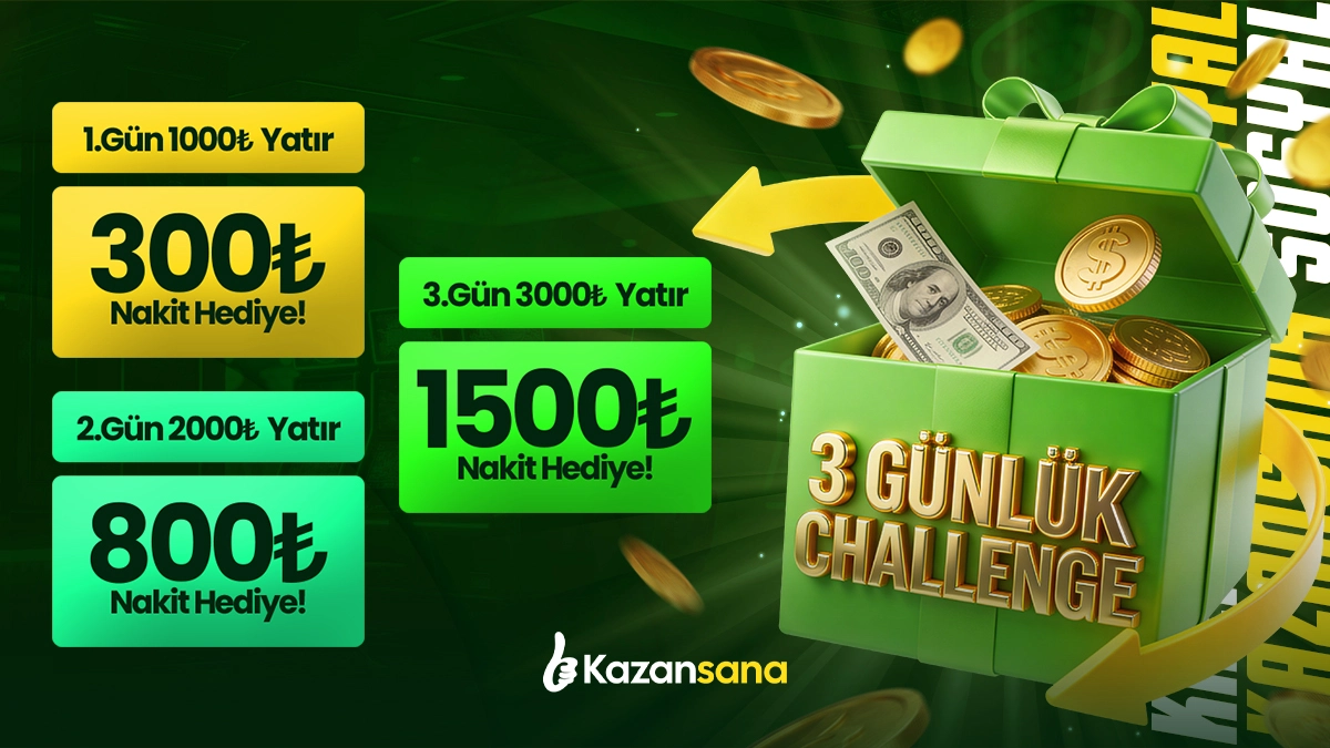 Kazansana giris arayuzu koyu yesil zemin uzerinde sari vurgulu butonlarla